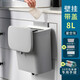 北杉垃圾桶廚房掛壁式垃圾收納桶廚余桶衛生桶家用清潔桶推蓋密封桶 滑蓋款【帶蓋+掛板+貼片】灰色 大號【8L掛壁式垃圾桶】