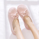 青橙樹(shù)月子鞋夏季薄款包跟一腳蹬防滑蝴蝶結孕婦鞋春夏4月5月6月透氣圓頭淺口軟底舒適室內外坐月子產(chǎn)婦鞋 粉色-蝴蝶結 XS-適合34-35腳