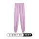好波圓領(lǐng)打底內衣男女全棉秋衣套裝基礎秋衣秋褲單件非套裝HLM1802 紫色(HLM1806女褲子) L (165)