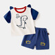 嘟嘟家兒童套裝夏季薄款童裝嬰兒短袖短褲男童新款寶寶夏裝 白底恐龍 90cm