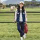紫洛妮初中學(xué)生棒球服外套女春秋裝2025新款寬松高中青少女孩夾克上衣 藏青外套+藏青 XL