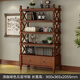 千美居  美式書(shū)架落地實(shí)木組合書(shū)柜書(shū)櫥廚房置物架歐式家用收納展示架 淺咖啡五層90*36*206
