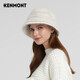 卡蒙（Kenmont）自然紋理可愛兔毛毛絨漁夫帽女秋冬時(shí)尚百搭金銀絲圓臉小盆帽9422 白色 均碼 57.5cm