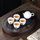 匠之典作 茶盤(pán)家用瀝水盤(pán)現代簡(jiǎn)約茶海干泡小茶臺儲水實(shí)木功夫茶托盤(pán) 福圓茶盤(pán)（中號）
