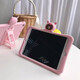 芮茉攸 iPad Mini2蘋(píng)果迷你二愛(ài)派保護殼me279ch外殼a1432平板A1489保護套防摔 粉色小熊 帶支架軟殼+鋼化膜 mini1/2 mini3/a1432/a1599