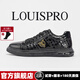 LOUISPRO輕奢男鞋低幫板鞋男2025新款復(fù)古英倫風(fēng)時尚商務(wù)休閑鞋男 黑色 43 【皮鞋碼】