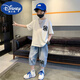 迪士尼（Disney）兒童裝男童夏裝套裝2025新款夏季男孩中大童薄款運(yùn)動(dòng)夏款酷帥氣潮 白色 130cm