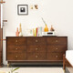 愛(ài)必居實(shí)木斗柜框抽屜柜輕奢儲物柜客廳靠墻多功能斗櫥銅素9斗斗柜