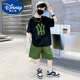 迪士尼（Disney）兒童裝男童夏裝套裝2024新款夏季薄款中大童運動男孩夏款酷帥氣潮 黑色套裝 150