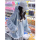 LDBE藍色連帽衛(wèi)衣女2025新款秋冬加絨加厚小眾設(shè)計感慵懶風(fēng)寬松外套潮 奶藍色【春秋薄款】 L （95-110斤）