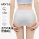 ubras純棉抗菌襠親膚透氣女士?jì)妊澲醒茄潱ㄈ龡l裝） 漣漪藍色+柔灰紫色+白色 3條 L