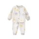 藤之木工房新生兒嬰兒連體衣春裝保暖衣服寶寶男女童爬服夾絲分體套裝0-4歲 對襟套裝-灰色(小獅子) 100cm