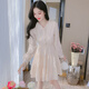 燕潯洋氣雪紡連衣裙子女裝秋裝2024年新款小個(gè)子收腰顯瘦氣質(zhì) 杏色 XL (建議125-140斤)