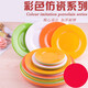 塑料盤(pán)子圓形平盤(pán)彩色碟子密胺小盤(pán)子仿瓷小吃盤(pán)兒童零食盤(pán)子骨碟  直徑23cm【加厚款】 5個(gè) 9英寸