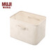 無(wú)印良品（MUJI）聚酯纖維棉麻混紡軟盒/長(zhǎng)方形/中 原色