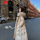 皮爾卡丹大毛領(lǐng)羽絨服女中長(cháng)款2025冬季新款高端收腰過(guò)膝顯瘦白鵝絨外套厚 杏白色正品【專(zhuān)柜品質(zhì)】 L
