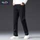 增致牛仔（zengzhi）秋冬新款男裝牛仔褲中腰彈力舒適賽絡(luò )紡直筒卡其色輕商務(wù)休閑長(cháng)褲 黑色 34