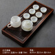 玉中泥 白玉瓷整套茶具套裝日式羊脂玉陶瓷家用簡(jiǎn)約蓋碗茶杯公道杯創(chuàng)意組合功夫茶禮盒裝 標(biāo)準(zhǔn)配置配大號(hào)茶盤（1個(gè)蓋碗6個(gè)杯 一套茶漏）