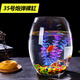 水族館 魚(yú)缸魚(yú)缸玻璃辦公桌個(gè)性小型桌面創(chuàng  )意圓柱形水培加厚圓形小魚(yú)迷你缸夢(mèng)雷寵 35 炮彈 裸缸