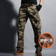 季言重磅美式工裝褲男寬松迷彩褲子男春季休閑褲男長(cháng)褲多口袋戰術(shù)褲潮 迷彩色加絨款 32