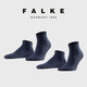 FALKE德國鷹客 HAPPY 2P男士襪子2雙裝短筒薄款商務(wù)純色短襪干爽14606 6375- dark navy深藍色- 2雙 均碼 39-42