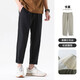 布衣傳說(shuō) 冰絲萊賽爾 夏季薄休閑褲子男款寬松直筒褲錐形九分褲裝 黑色 31