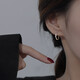 Warme Farben 日常通勤素圈耳扣女小眾設計感輕奢耳環(huán)圈簡(jiǎn)約氣質(zhì)百搭個(gè)性耳飾 方形扭紋耳扣