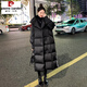 皮爾卡丹（pierre cardin）白鴨絨羽絨服女過(guò)膝長(cháng)款2025冬裝新款時(shí)尚御寒神器加厚外套潮 黑色 M 【110-120斤】