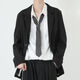 星禾萊休閑西服男秋季搭配套裝痞帥學(xué)生高校JK小西裝外套dk制服男 外套黑 XL 120-135斤