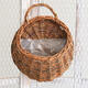 花籃壁掛墻上裝飾創(chuàng  )意花籃子擺件綠蘿田園編織藤編客廳花籃花盆 虎雀 新款原色花籃 小