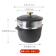 小幸福鑄鐵（KITCHEN LITTLE HAPPINESS KITCHEN）小幸福鑄鐵燜煮鍋家用多功能燉鍋無涂層迷你小飯釜煮粥湯鍋不粘鍋 20cm飯釜平光黑+蒸籠 20cm