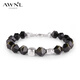 AWNL 金輝祥龍北歐M隕石手鏈男輕奢時(shí)尚飾品送男友生日禮物 M碼（推薦手圍16-17cm）