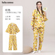 tutuanna秋冬全棉睡衣女 起毛布動(dòng)可愛(ài)物滿印長(zhǎng)袖和服家居服套裝 芥子黃色 小狗滿印 M 160/84A  (適合身高155-170c體