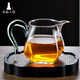 一品工坊 玻璃公道杯大號家用茶海倒茶器辦公室茶具配件耐高溫玻璃公杯分茶器 方潤公道杯-透黑把 400ml