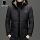 冰尊棉衣男士棉服冬季新款中青年新款連帽棉襖時(shí)尚休閑男裝外套男 8535-黑色（帽子可卸） XL /推薦110-125斤