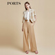PORTS寶姿商場同款春夏新款女裝“Crop Top格紋短西裝”LD8J086PFD122 亞麻淺金混色 M (6)