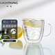 明尊（LIGHTKING）加厚高硼硅玻璃防燙雙層玻璃杯耐熱玻璃咖啡杯喝水杯帶把綠茶杯 CP'10（150ml）