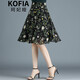 珂妃婭 雪紡a字裙半身裙女夏2025新款中長(cháng)款高腰碎花顯瘦韓版百搭百褶裙 碎花89530 L