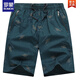羅蒙（ROMON）男士成棉五分短褲夏季小蜜蜂印花運動(dòng)休閑松緊腰沙灘褲男 6608墨綠 XL 體重110-130斤