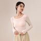 覓絲（Agentmuse）裸感無(wú)痕肌底衣女圓領(lǐng)長(cháng)袖修身潤膚抗菌情侶打底衣721 裸膚色 S