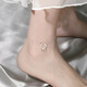 Djin S925銀腳鏈女鈴鐺長(zhǎng)命鎖古風(fēng)可愛(ài)貓咪鈴鐺腳環(huán)生日禮物送女友 鈴鐺長(zhǎng)命鎖腳鏈（可調(diào)節(jié)）J1002