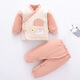忻悅晴新生嬰兒棉服秋冬夾棉套裝分體0-6個(gè)月寶寶冬裝保暖外穿棉衣棉褲 小南瓜粉色 （120g夾棉） 66 3-6個(gè)月 14斤以?xún)? title=