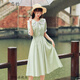 戀的連衣裙學(xué)生夏天高中生初中生女生裙子夏季韓版短袖衣服長款仙女裙少女中學(xué)生女孩學(xué)院風(fēng)寬松顯瘦中長裙 綠色 均碼