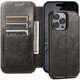 錦灝iPhone17/16pro max手機殼Air蘋(píng)果15plus翻蓋磁吸插卡支架14商務(wù)13全包防摔12保護皮套11纖薄時(shí)尚 J05黑色升級版（支持magsafe磁吸充電） 蘋(píng)果15 pro
