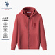 U.S. POLO ASSN.衛(wèi)衣男秋季連帽開衫外套男士運動休閑上衣男 暗紅 XL 