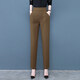 魅力棠褲子女春秋2022新款直筒寬松高腰西裝褲顯瘦百搭松緊腰女褲哈倫褲女裝時(shí)尚專(zhuān)柜品牌 卡其色 L/28(105-115斤)