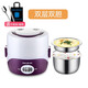 麥卓（MAKE JOY） 電熱飯盒雙層不銹鋼可插電保溫加熱飯盒蒸飯器多功能蒸煮熱飯器便當(dāng)盒 ST-2751B紫（雙層+三件套）