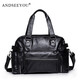 ANDSEEYOU商務(wù)休閑手提包男真皮純色簡(jiǎn)約斜挎包潮流個(gè)性戶(hù)外旅行包牛皮男包 黑色大號