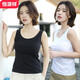恒源祥吊帶背心女士純棉內穿打底內衣可外穿薄款修身夏季無(wú)袖上衣性感白 黑色 S (160)