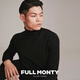 FULL MONTY高領(lǐng)套頭平紋基礎款毛衣男士輕商務(wù)休閑修身針織衫 黑色8656 L